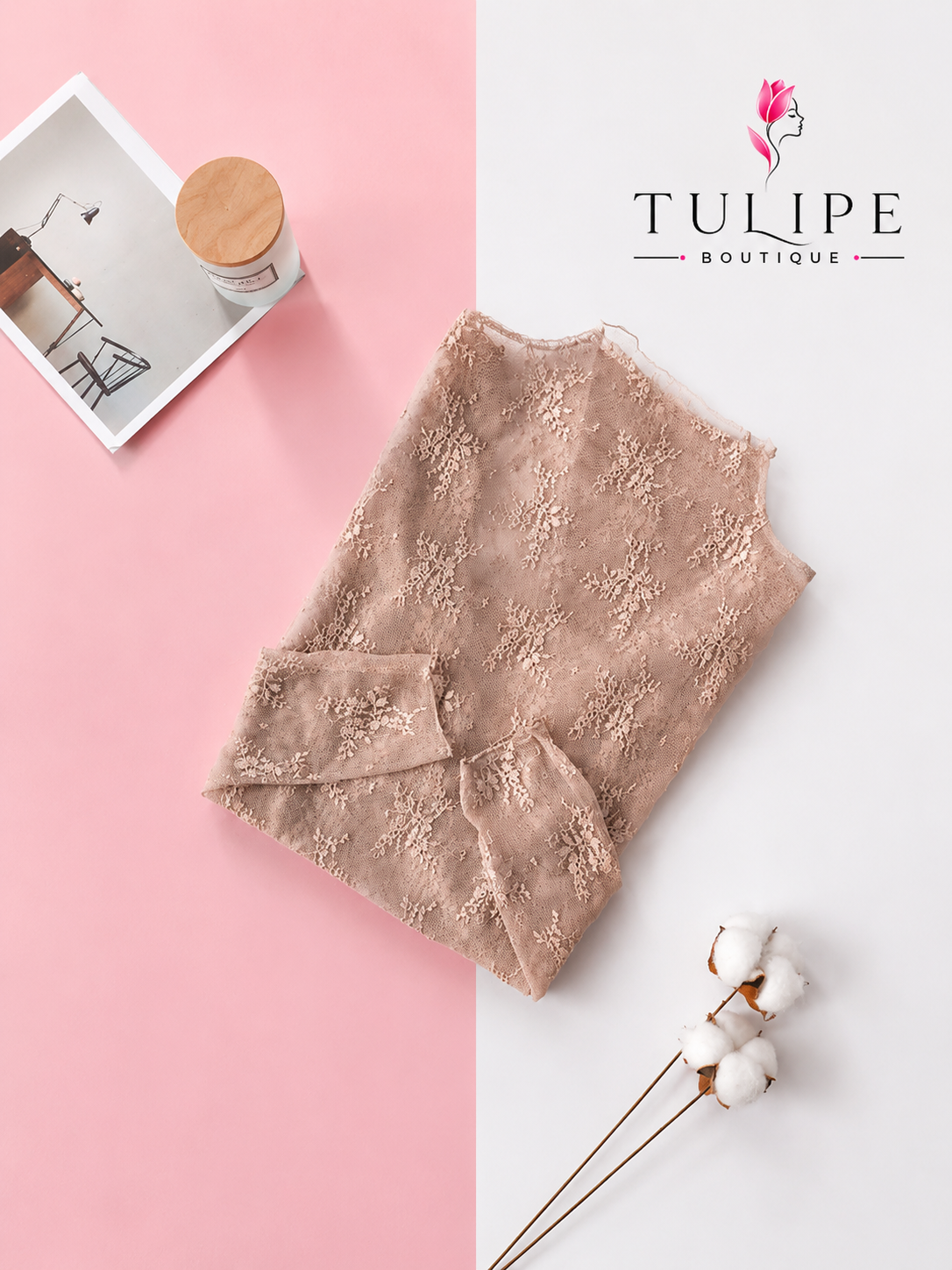 Elegant Sheer Lace Long-Sleeve Top