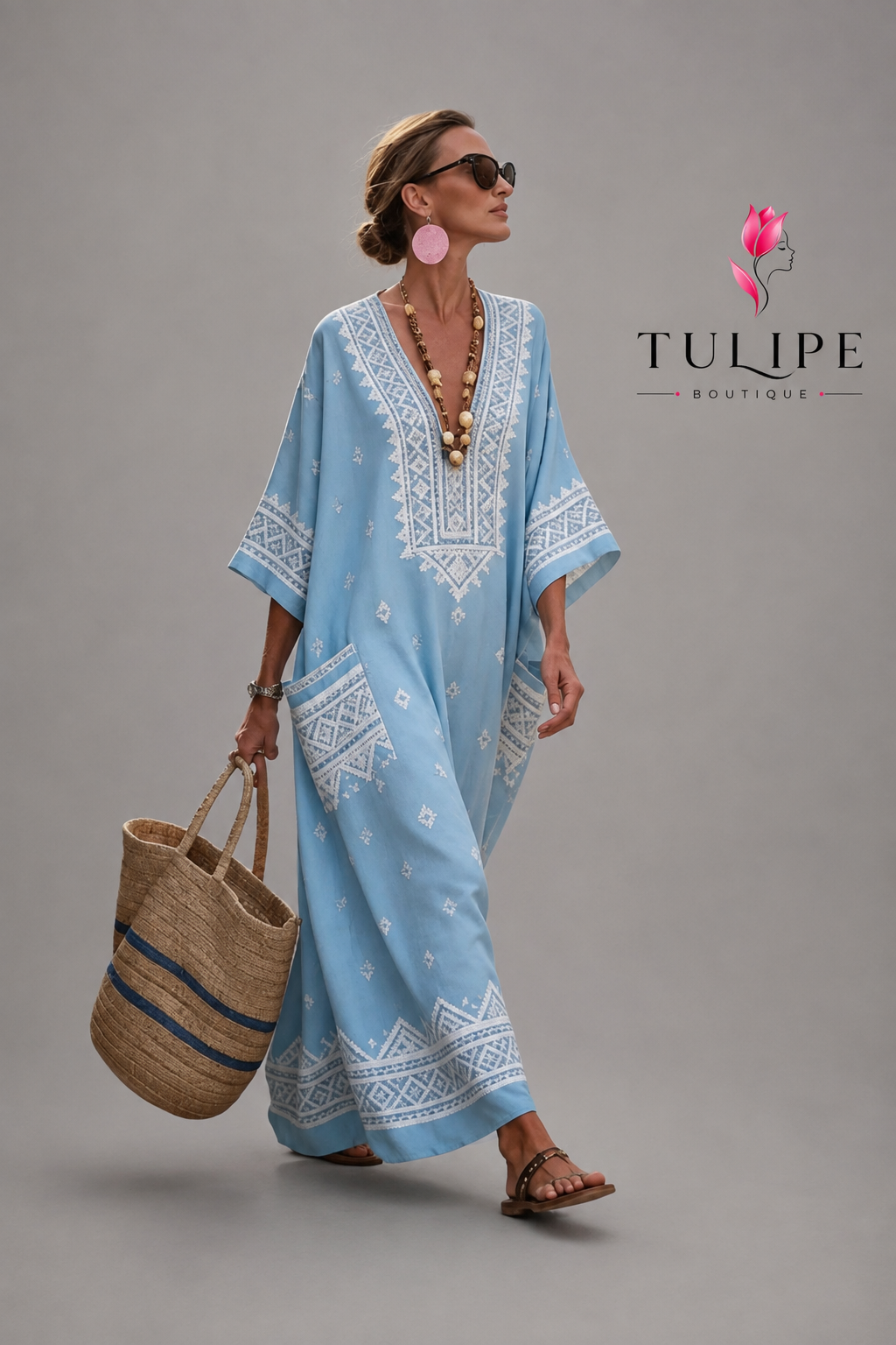 Santorini Bohemian Maxi Dress